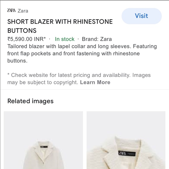 NWT Zara Cropped Blazer with Jewel Buttons - Picture 16 of 16
